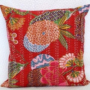 Chic Decorative Cover Bohemian Hippie Case Fruit Handmade Cushion Kantha Cotton